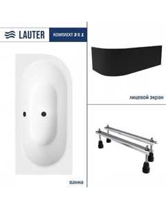 Bliss 180х80 L 21201081L (с ножками и лицевым черным экраном) Lauter