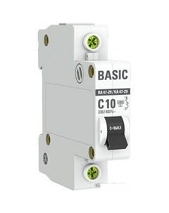 Выключатель автоматический ВА 47-29 1P 10А (С) 4.5кА mcb4729-1-10C Ekf