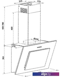Кухонная вытяжка Gamma 60 PB BL Weissgauff
