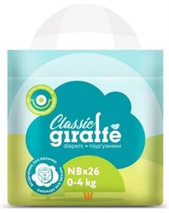 Подгузники детские Lovular Giraffe Classic NB 0-4кг / 429691