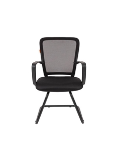 Стул для посетителя 698 V TW – 01, с подлокотниками, на полозьях, ткань/сетка, цвет чёрный Chairman