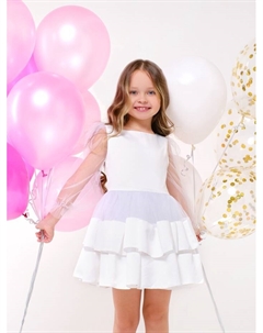 Платье нарядное детское, рост 98-104 см (30), белый Kaftan