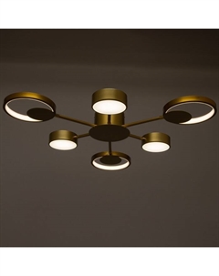 Люстра с ПДУ 2301/6GD LED 120 Вт 3000-6000К золото 75×75×8 см Bayerlux