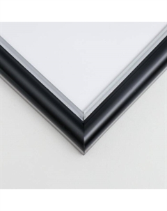 Фоторамка пластик Gallery 25х25 см, 636477-11, чёрный с серебром (пластиковый экран) Miram