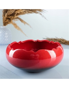 Салатник «Корона», 2 л, красный Вятская керамика