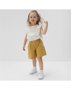Шорты-бермуды для девочки : Cotton collection, горчичные, рост 110 см Minaku