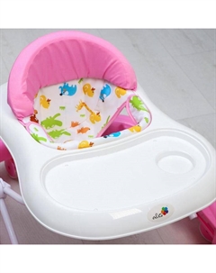 Ходунки «Улыбка», 8 силик. колес, съемная панель, муз., свет, игрушки, розовый Alis