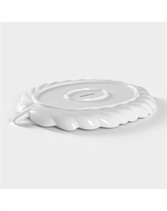 Блюдо для подачи «Герань Бланш», d=22.4 см, фарфор, белое Magistro