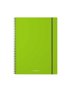 Тетрадь А4 на спирали, 80 листов в клетку, Neon, пластиковая обложка, на резинке, МИКС Erichkrause