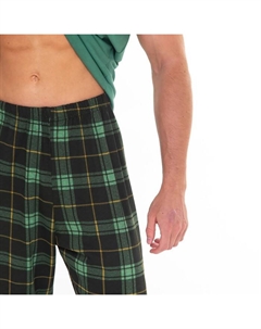 Комплект (футболка/брюки) мужской, цвет зеленый/клетка, размер 48 Ohana market