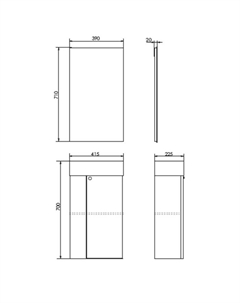 Зеркало «Асти 40», 390×710 мм, цвет бетон светлый Comforty
