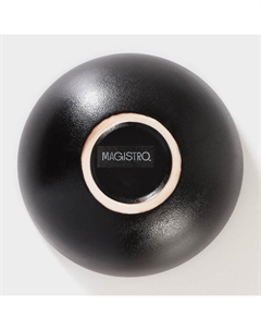 Миска на подставке из бамбука «Галактика», 1.2 л, 18×18×8.5 см, фарфор, чёрная Magistro