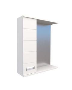 Зеркало – шкаф «Ника», левый, 600×150×700 мм, цвет белый Logro