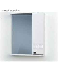 Зеркало – шкаф «Этно», правый, с подсветкой, 600×150×700 мм, цвет белый Logro