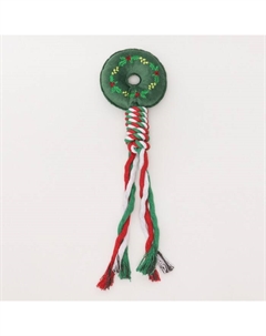 Игрушка для собак мягкая, пищащая «Новогодний пончик» с канатом, 32 см Пижон