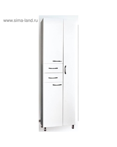 Шкаф - пенал для ванной комнаты 500, 500×292×1900 мм, цвет белый Logro