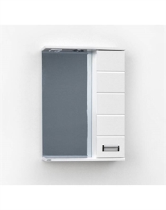 Зеркало – шкаф «Ника», правый, с подсветкой, 600×150×700 мм, цвет белый Logro