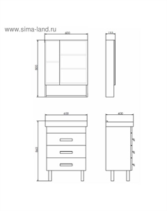 Тумба-умывальник «Никосия-60Н» дуб белый с раковиной «Fest 60 F01» Comforty