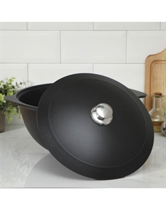 Казан, 7 л, металлическая крышка, литые ручки, антипригарное покрытие, цвет чёрный Kukmara