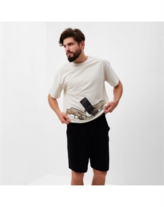 Пижама мужская Just chilling размер 48, серый/черный Kaftan