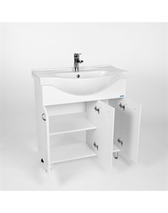 Тумба «Милан 80» 3 створки, 330х760х820 мм, с раковиной ERICA 80 Viant