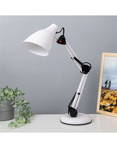 Лампа настольная Е27 60 Вт «Валли» белая шарнирная 43×21×14.5 см Risalux