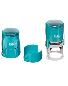 Оснастка для круглой печати автоматическая Printer R40, диаметр 41.5 мм, с крышкой, корпус бирюзовый Colop