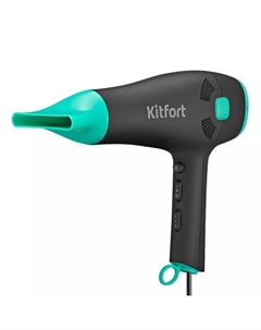 Фен Kitfort КТ-3222, 2000 Вт, 2 скорости, 3 температурных режимов, чёрно-бирюзовый