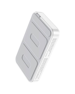 Внешний аккумулятор Hoco Q10A, 10000 мАч, Type-C, 2 A, беспроводная зарядка, белый