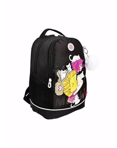 Рюкзак школьный, 38×28×18 см,, эргономичная спинка, чёрный, RG-563-3_1 Grizzly