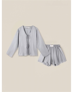 Пижама женская (рубашка, шорты) SL HOME Modal Home, размер XL, серая Sima-land home