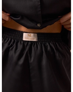 Пижама женская (рубашка, брюки) SL HOME Tensel Home, размер L, чёрная Sima-land home