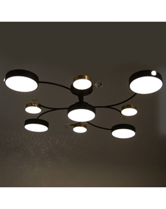 Люстра «Терра» 9хLED 168 Вт 3000-6000К черно-золотой 80×80×21 см Bayerlux