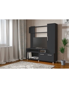 Мини - стенка в гостиную «. Лира», 1600×1400×380 мм, цвет серый графит Клик мебель