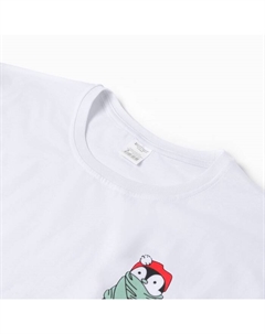 Пижама новогодняя женская (футболка, брюки) «Пингвин в шарфе», белая, зелёная, размер 48 Comfort