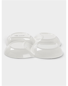 Менажница White Label, 4 секции, 20×2.5 см, фарфор, белая Доляна