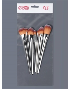 Набор кистей для макияжа, 7 предметов, 20(±1) см, серебристый Qf
