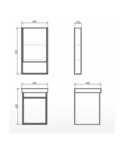 Тумба-умывальник «Вена-45» цвет дуб дымчатый, с раковиной Адриана 45 Comforty