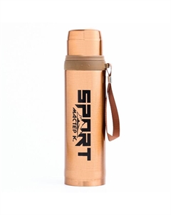 Термос, 550 мл, Гильза ". Спорт", с кружкой, сохраняет тепло 10 ч, 7 х 28 см, бронза Мастер к