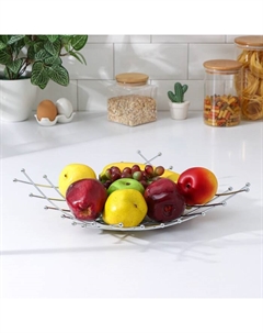 Фруктовница, 34×34×8 см, хром Доляна