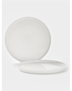 Тарелки White Snow, набор 2 шт., d=26 см, фарфор, белые Magistro