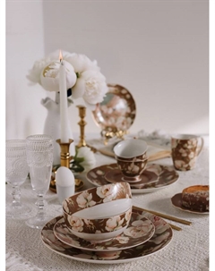 Салатник WY Pink O'hara, фарфор, 600 мл, d=14 см, бежевый Wilson&young