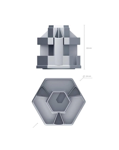 Набор настольный Office, 14 предметов, вращающийся, серый Erichkrause