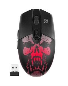 Мышь Defender Beta GM-707L, беспроводная, оптическая, LED, 1600 dpi, 400 мАч USB, черная