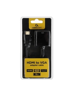 Переходник Cablexpert A-HDMI-VGA-04, HDMI - VGA, черный