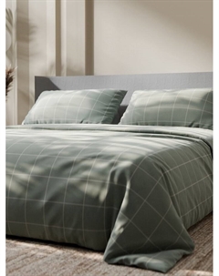 Постельное бельё евро «. Клетка», бязь Этель