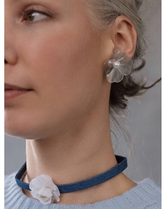 Серьги с жемчугом «Цветы» лёгкие, цвет белый в серебре Qf