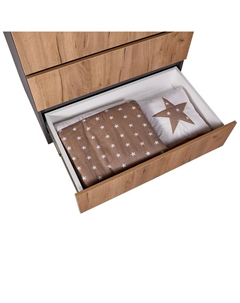 Комод с ящиками kids Simple 1980, 804×505×797 мм, цвет графит/дуб крафт золотой Polini