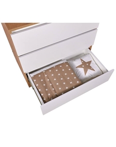 Комод с ящиками kids Simple 1980, 804×505×797 мм, цвет дуб крафт золотой/белый Polini