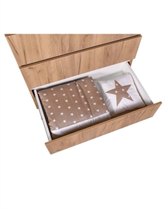 Комод с ящиками kids Simple 1980, 804×505×797 мм, цвет дуб крафт золотой с белыми вставками Polini